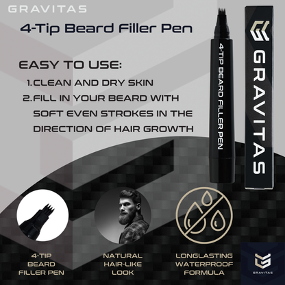 4-tip Beard Filler Pen for Men